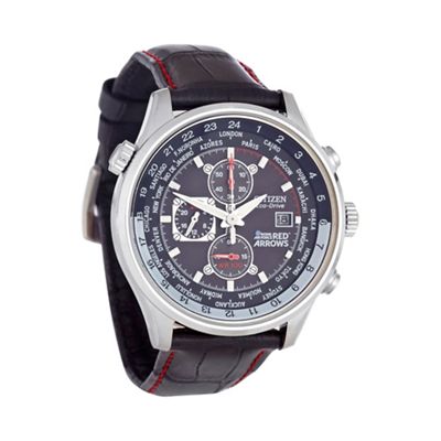 Men's black 'eco-drive' chronograph watch ca0080-03e